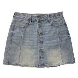 AEO AMERICAN EAGLE Super Stretch Women's A-Line Jean Skirt Size 4 Denim Y2K Mini
